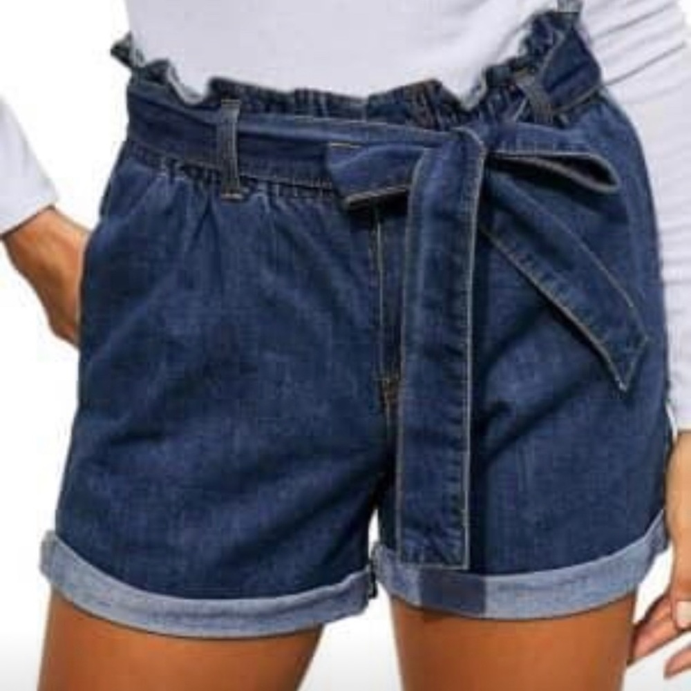 💙 PAPER BAG DENIM SHORTS